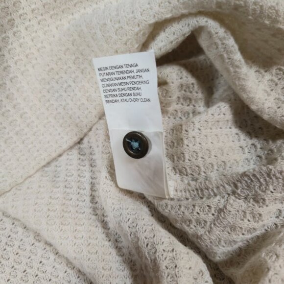 Lucky Brand Waffle Knit Top Size Small Cream Casual Bohemian - Picture 7 of 9